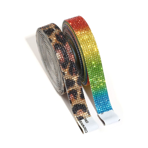 Glänsande Kristall Strass Tejp Crystal Rhinestone Tapes Stark Självhäftande Tejp för DIY-Dekoration Rainbow 2.2cm