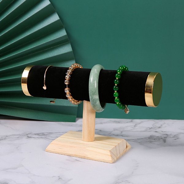T Bar Armband Display Rack med 1 vånings multifunktionsvisning Smycken Organizer För Butik Hem Black Leather