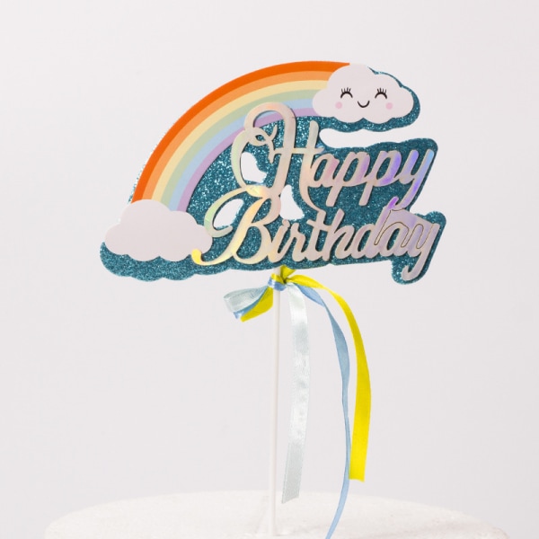 Cake Toppers Söta färgglada tårtdekorationer Festtillbehör för födelsedagsbröllopsfest C