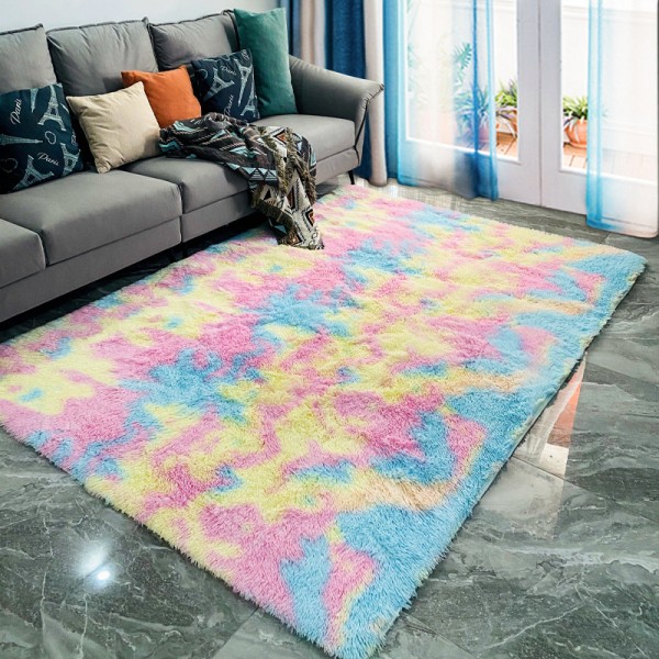 Soft Area Matta Fluffy Rug Tie-dye Gradient Shaggy Matta För sovrum Vardagsrum Heminredning Carminum 40*120CM