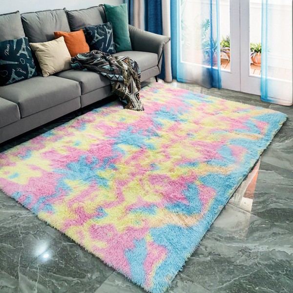 Soft Area Matta Fluffy Rug Tie-dye Gradient Shaggy Matta För sovrum Vardagsrum Heminredning Lotus Color 50*80CM
