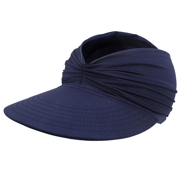 Sommer Dame Solhat Pakkelig Stor Skygge Solskærm Hatte Dame Sommer UV Beskyttelse Strandkasket dark blue