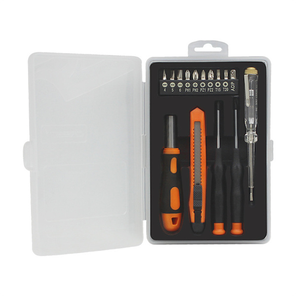 16 delar Home Kit Set Box Hushålls verktygslåda Set Daglig hushålls verktygslåda Linjal clearance