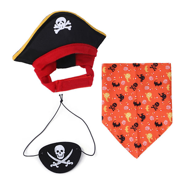 Piratformad hatt justerbar design för husdjur som bär Set B94137-1