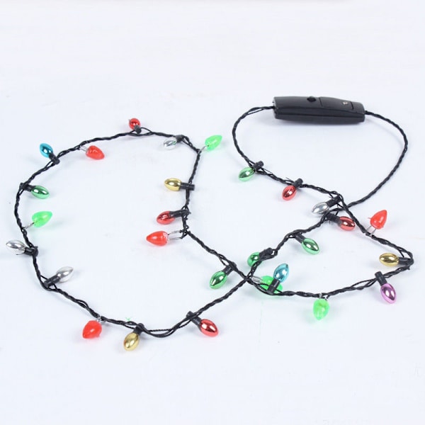 1 st Mini Blinkande Ljus Blinkande Julbelysning Kostymhalsband 8 LED-lampor