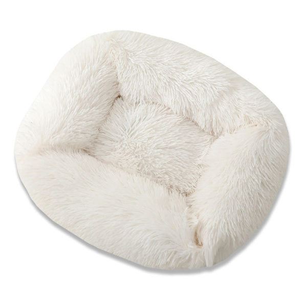 Hundsäng Fyrkantig Lugnande Värmande Plyschmys Extra Stor Hundsäng Möbel Kudde Säng Light Brown M