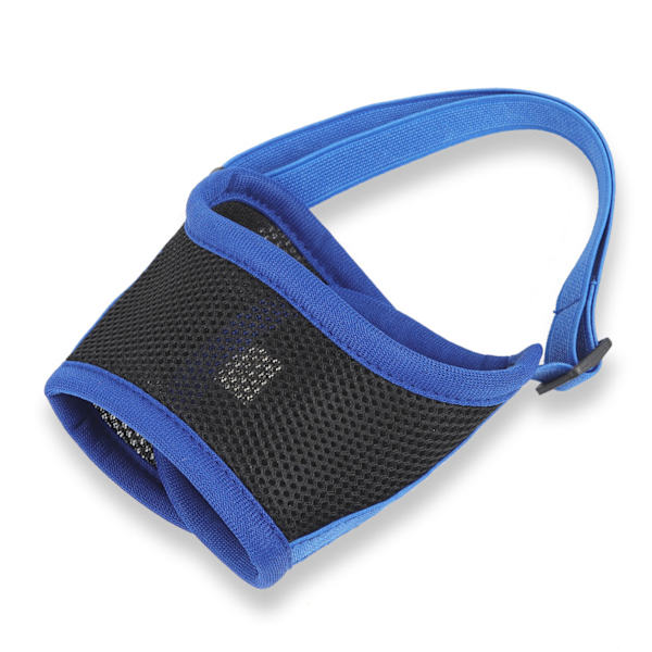 Anti-bite Mesh Nosparti För Hund Justerbart Andas Hund Cover För Utomhus Blue M