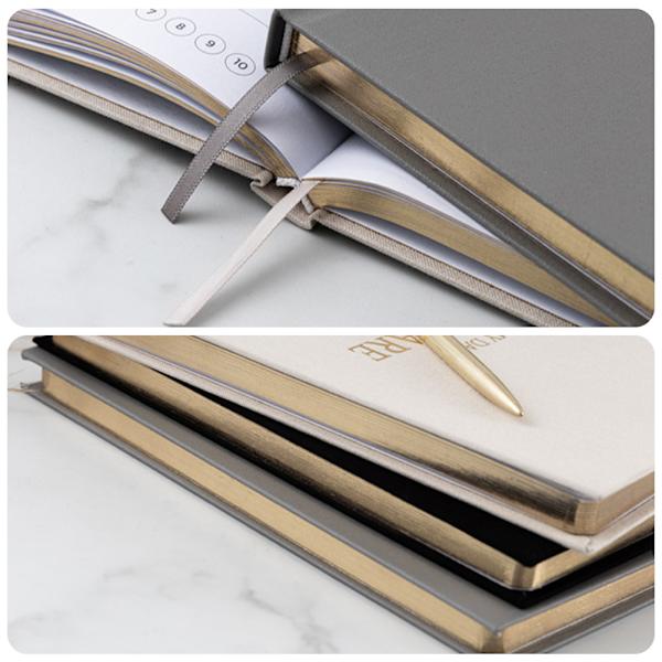A5 Daily Self Care Journal med guldfolie Enkel stil kakel anteckningsbok present till vänner familj Beige