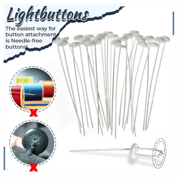 Snabbsömnadsverktyg Multipurpose Inget behov av att sy Knapp Snabbsömnad Tillbehör för skjortor Tröjor Byxor Black 30pcs