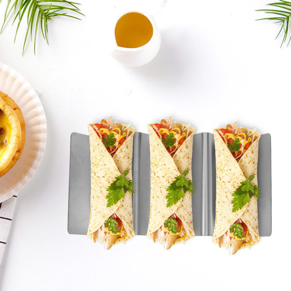 Pannkaksställ i rostfritt stål Tacoställ i metall Pannkaksbricka med handtag Grill Diskmaskin Rose Gold