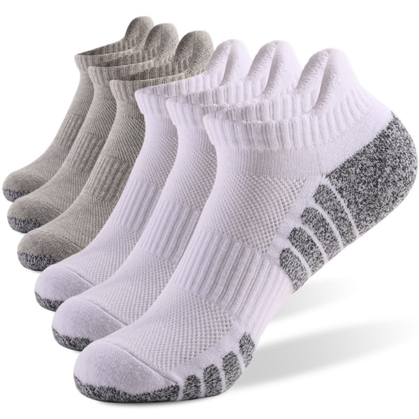 Förtjockad handduksbotten löpstrumpor Andas sköna golvstrumpor för män kvinnor 3 White 3 Light Gray XL