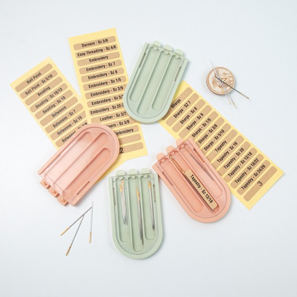 4 st Case med 3 rutnät Liten lätt nålorganisator för handarbete Green 4pcs
