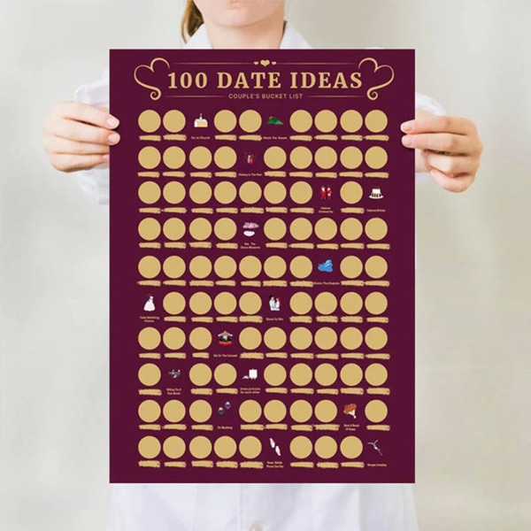 100 datum idéer Skrapa av affisch Dejtingaktiviteter Skrapspel Alla hjärtans dag presenter Black
