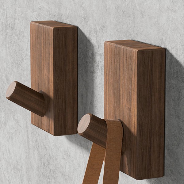 Trä Väggkrok Heavy Duty Dörr Klädkrok Multifunktionell hatthängare för hemmet Black Walnut 3pcs