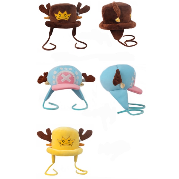 Vinterplysch varm hatt Söt tecknad Tony Tony Chopper Shape semesterpresenter för kvinnor flicka F