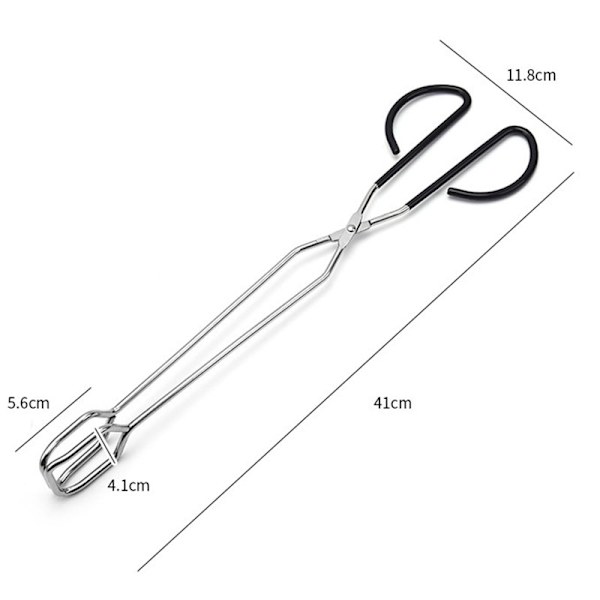 Extra lång saxtång 41 cm Rostfritt stål Grilltång Grilltång Matlagningsredskap Köksutrustning 2pcs