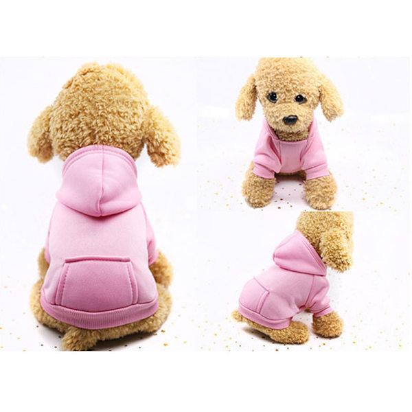 Kattkläder Mjukt husdjur Liten hund Kattrock Luvtröjor Sporting Valp Kattunge Tröja Kostym Katt Sportkläder Pink XS