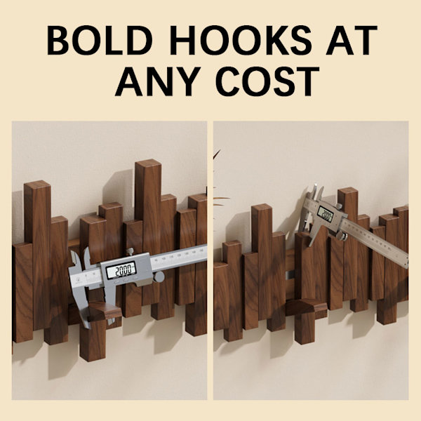 Träpiano Klädhängare Väggmonterad Klädhängare Flerfunktionell Fällbar Hängare Estetisk Rum Dekor Black Walnut 4 Hooks
