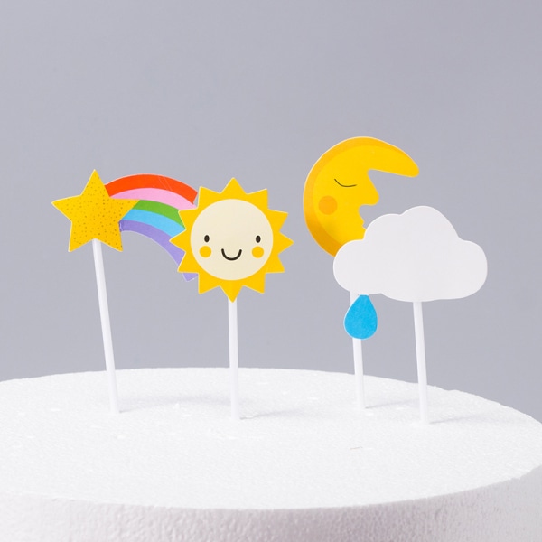 Cake Toppers Söta färgglada tårtdekorationer Festtillbehör för födelsedagsbröllopsfest C