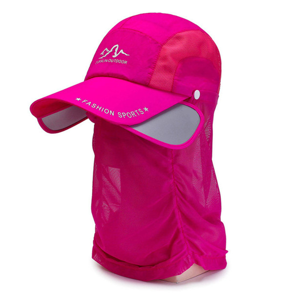 Allround solhatt med cover Anti UV Bekväm solhatt för fiskevandring Rose Red