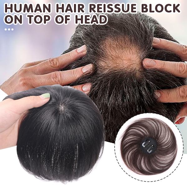 Clip-On Hair Topper Straight Extension Cover Vit Sparse Hair Hairpiece Dark Brown