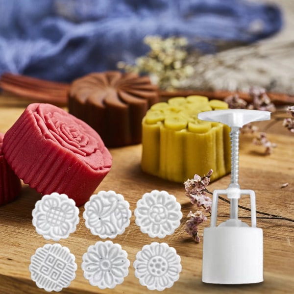 Handpressande Mooncake-schabloner Multifunktions-återanvändbar gör-det-själv-kakskärare Praktisk pryl för köksbakning D