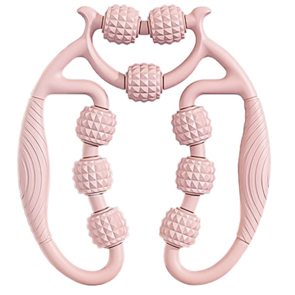 Massage Relax Cirkulär Benklämma 9-Hjuls Muskelrulle Djupvävnadsmassage För Ben Armmassager Pink