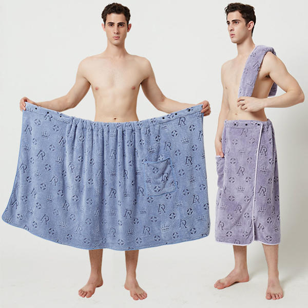 2 st print badkjolar justerbar inte lätt krympande badhandduk för pool Blue