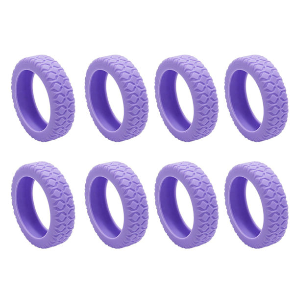 Resväskor Hjulskydd Silikon Tysta Skyddsöverdrag Bullerreducerande Anti-Scratch Resväskor Hjulskydd Purple 8pcs