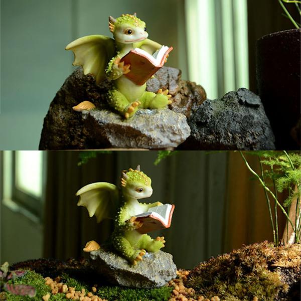 Söt drakestaty Landskap Hartsfigurer Trädgårdshantverk Dekorationer Djurprydnader Hemtillbehör Standing Dragon