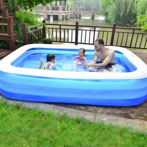 Uppblåsbar pool Uppblåsbar barnpool Fullstor familjeloungepool för baby Barn Vuxna Trädgård Bakgård 110cm