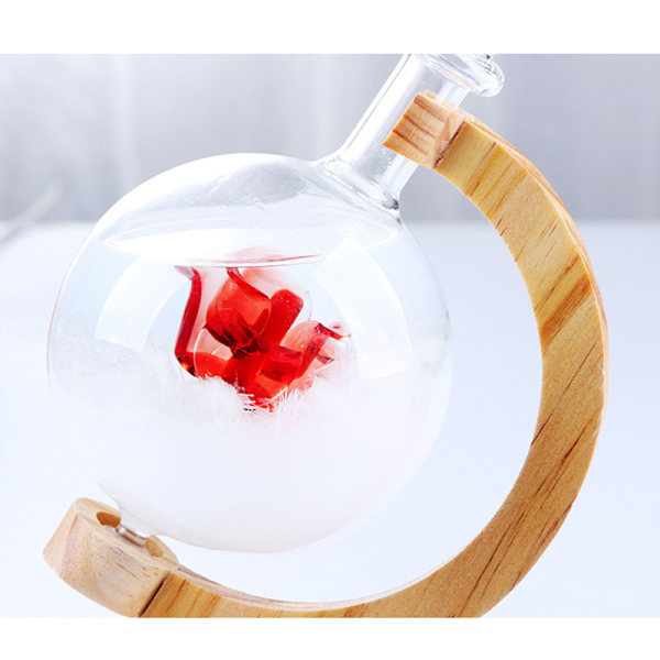 Globformad Storm Glasflaska Väderstation Desktop Väderprognos Transparent Glas Storm Ball Heminredning C