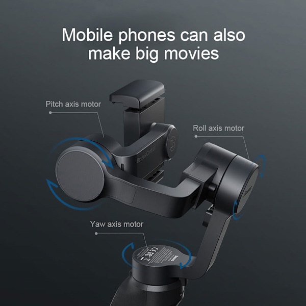 Stabiliserare för smartphone, hopfällbar, 3-axlig, handhållen, för vloggar, livevideo eller stativ