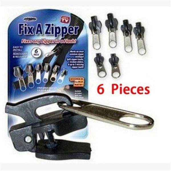 6st/ set Fix Dragkedja Dragkedja Dragkedja Huvud Universal Kit Ersättning för trasiga / bärbara reglage Omedelbar reparation blixtlås Coffee