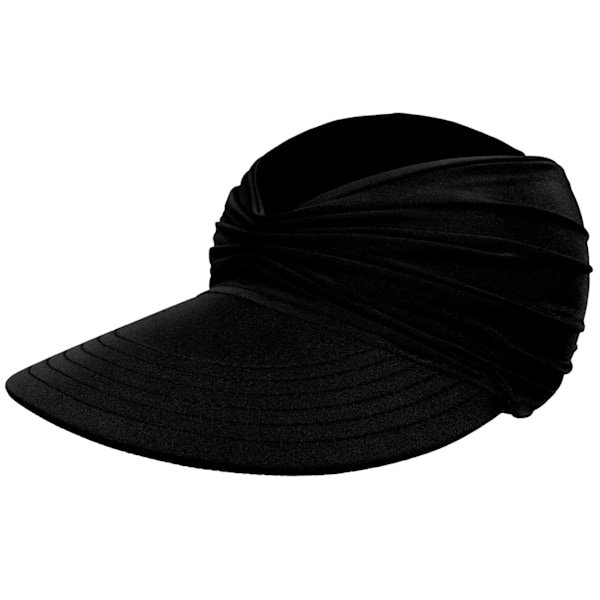 Sommer Dame Solhat Pakkelig Stor Skygge Solskærm Hatte Dame Sommer UV Beskyttelse Strandkasket Black