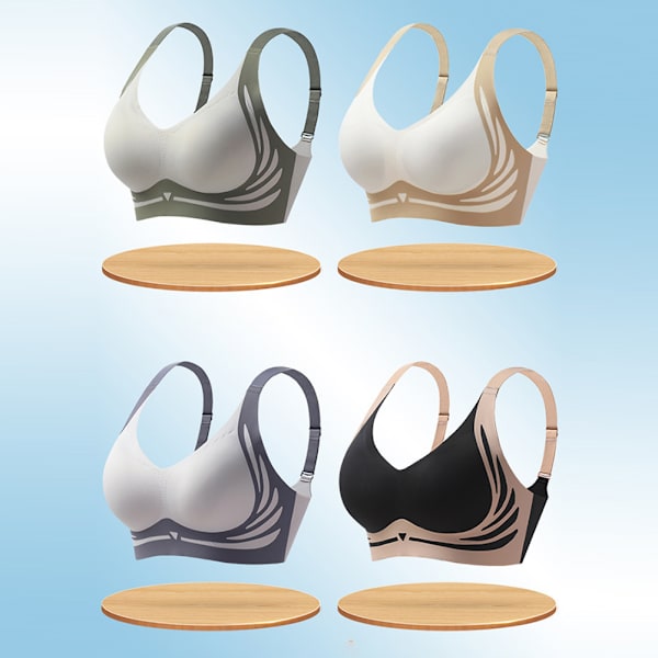 Lyftande Anti-Slappande Trådlös Push-Up BH Maskintvättbar Komfortunderkläder för Matchande Kläder Mint Green XL
