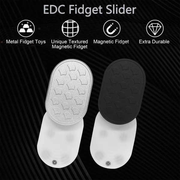 Curved - Groove EDC Fidgets Sliders Personligt tryckkort för stress relief för vardagen Black