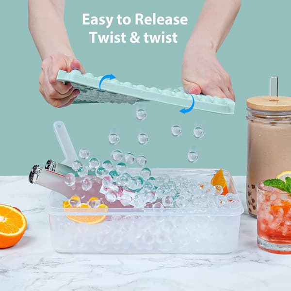 Stor kapacitet Mini Ice Ball Form Set Återanvändbara Kylskåp Iskuber Box DIY Ice Drinking Tool a