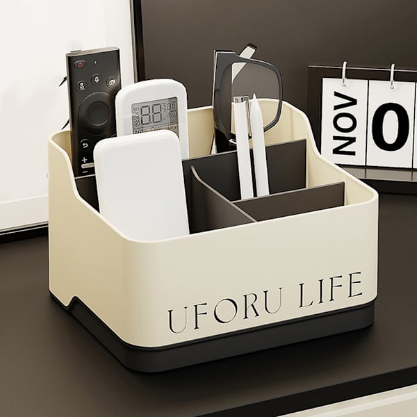 Desktop Organizer Box för diverse Stor kapacitet Efterbehandling Case för vardagsrum