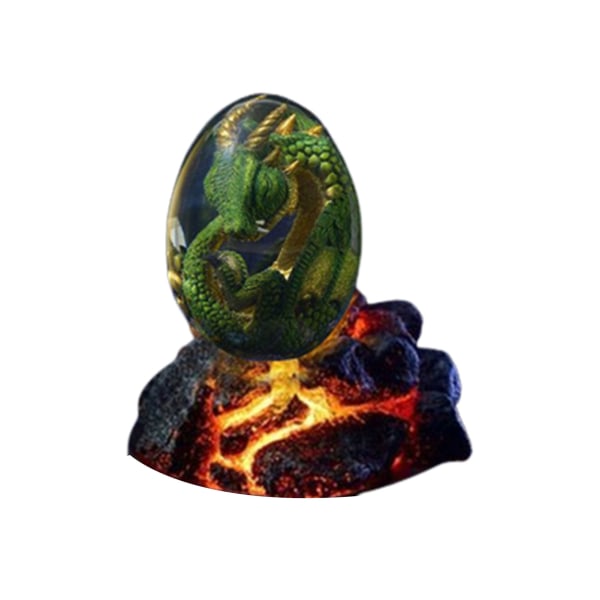 Lava Dragon Egg Ornaments Lysande Transparent Resin Dragon Egg Desktop Ornaments Utsökt unik present till jul Lowing Green