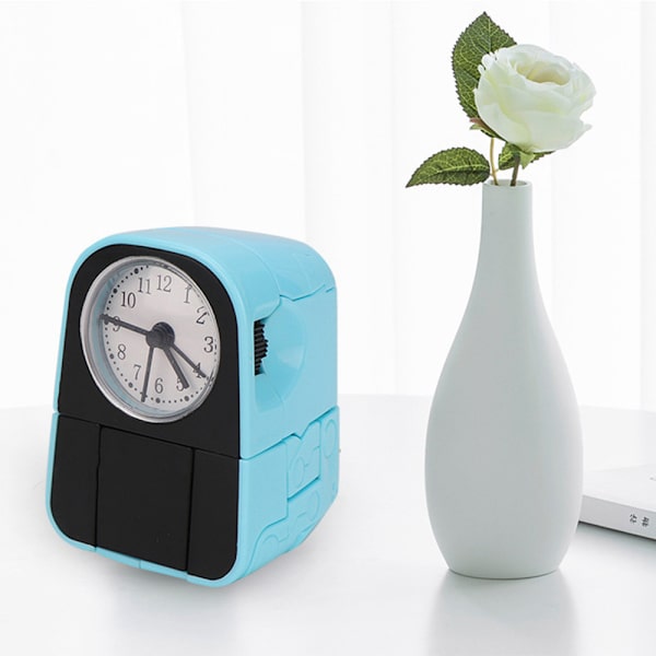 Deformation Hund Väckarklocka Söt Robot Valp Wake Up Timer för barn Blue