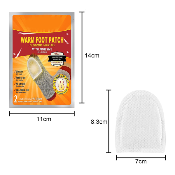 Portable Warm Foot Patch Självuppvärmande innersula Paste Multipurpose Body Foot Warmer 10 Pcs