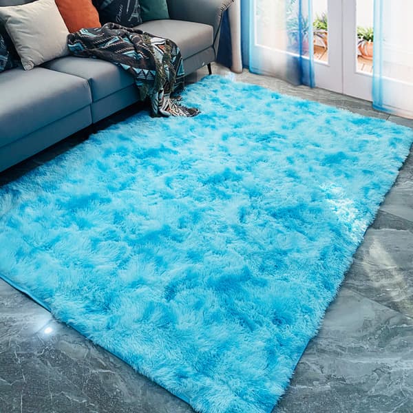 Soft Area Matta Fluffy Rug Tie-dye Gradient Shaggy Matta För sovrum Vardagsrum Heminredning Light Grey 40*120CM