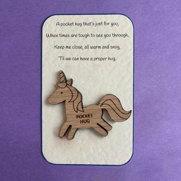 Personlig Pocket Animal Kram Trä Token Thanksgiving Day Mors Dag Present Heart-shaped