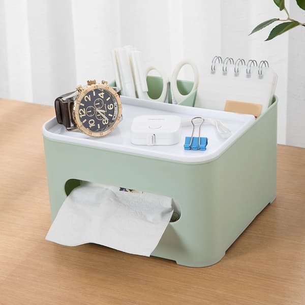 Fjärrkontroll vävnadslåda med multicells multifunktionell organizer för hemmakontor Pink Large