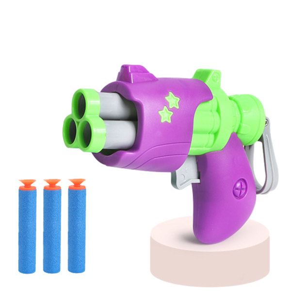 Mini skjutleksak med 3 st mjuka skumbilder Förälder-barn interaktiv leksak för barn Pojkar Flickor Purple Random