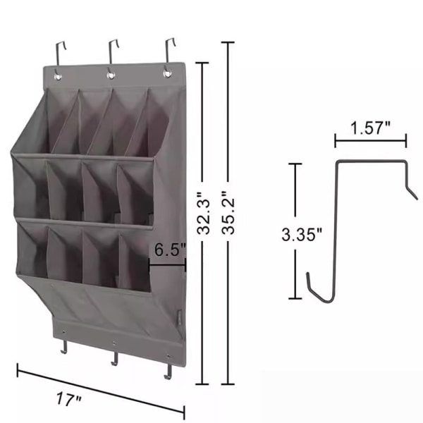 Multifunktionell diverse förvaringsväska med stor kapacitet Stabil arrangör för hem i sovrummet Gray 9 Grid