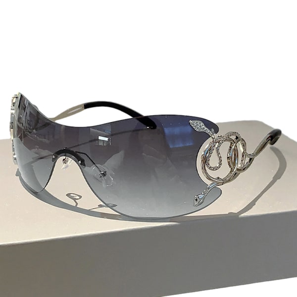 UV400 Snake Mirror Ben Solglasögon Personliga ögon Skyddsglasögon För Kvinnor Män Double Gray Sheet