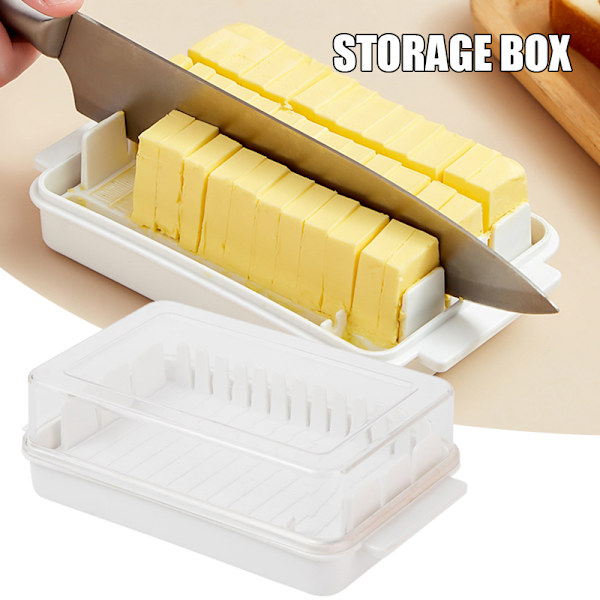 Genomskinlig plastsmörlåda med förseglad lock för enkel skärning av mångsidiga smörlåda för hemköket Yellow