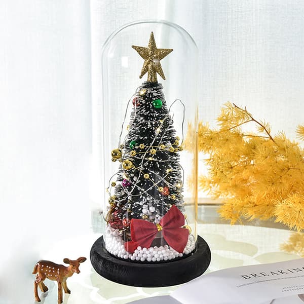 Mini glänsande julgransprydnader med cover Home Xmas Dekor